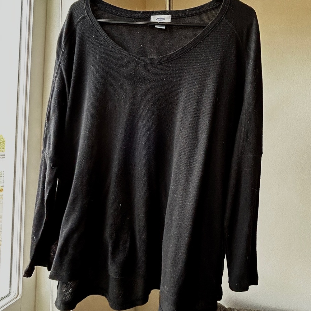 H&M black oversized long sleeve tee